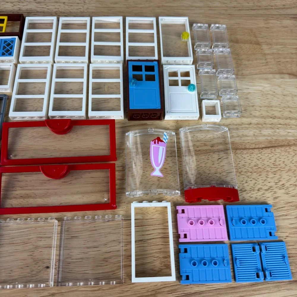 LEGO Bulk Lot Jail Doors Glass Windows Panes Shutters Mixed Multicolor Pieces